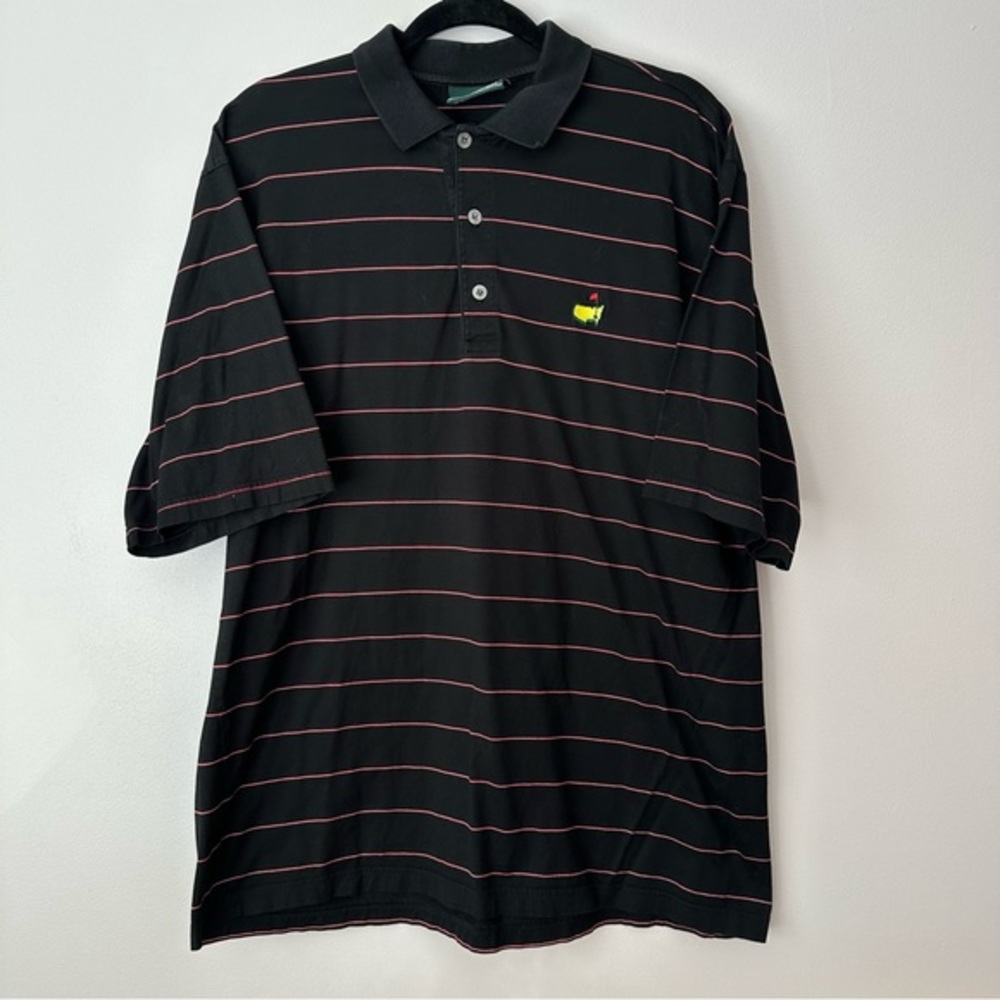 Clubhouse Collection Large Masters Logo Black Red Stripe‎ Short Sleeve Shirt